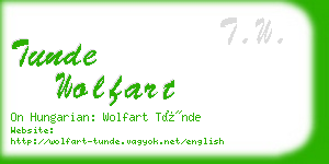 tunde wolfart business card